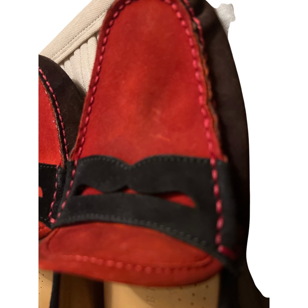 Ralph Lauren Men Red Suede Driving Moccasins Loafers Shoes Made in‎ Italy - Picture 11 of 11